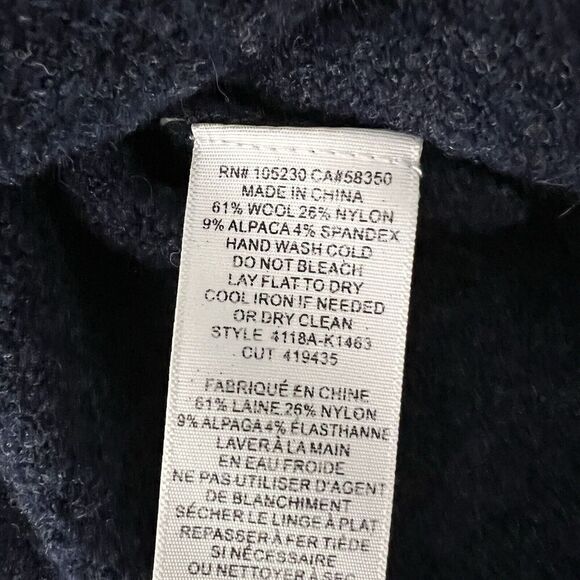 Joie‎ Small Navy Alpaca Wool Nylon Fuzzy Pullover Turtleneck Sweater Soft Comfy - Picture 5 of 6